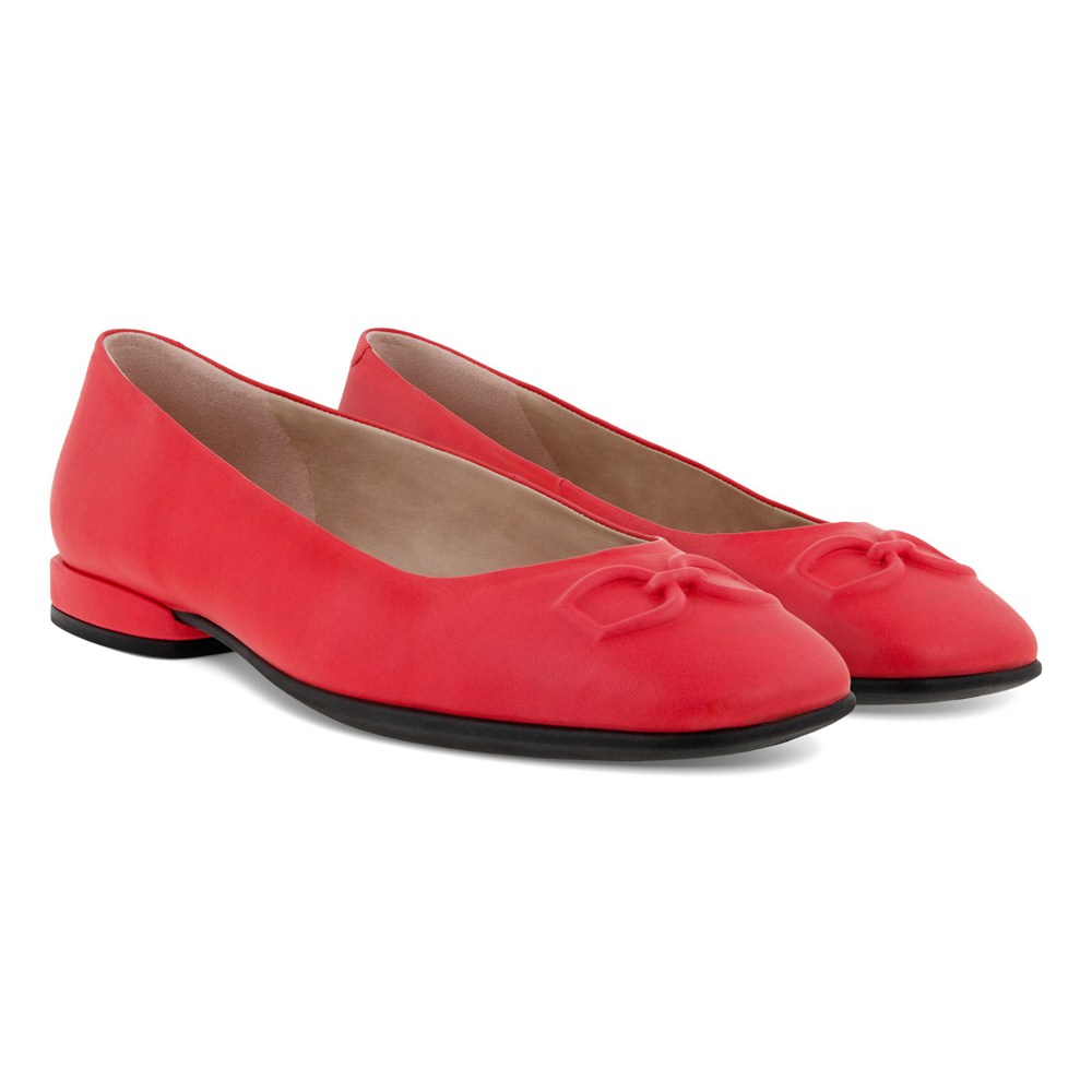 Womens Ballerinas - ECCO Anine Squareds - Red - 4976BYPZF